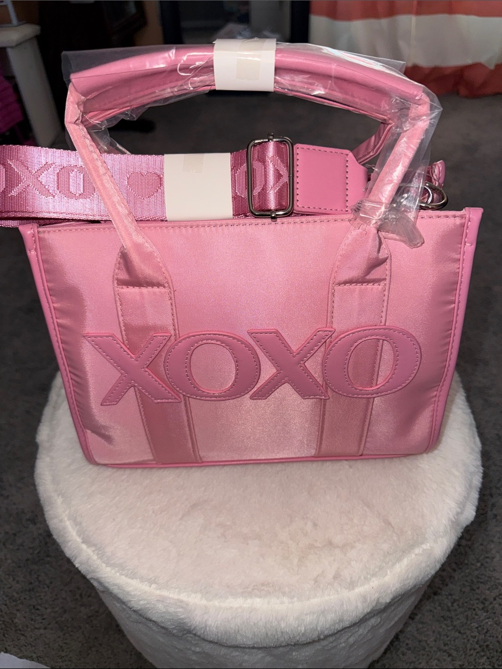 XOXO Pink Tote Bag with Logo Accent
